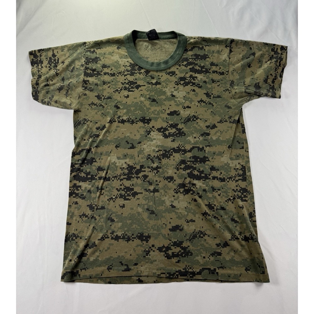 Vintage 90s Fox Outdoor Tshirt Size Medium Camo Single‎ Stitch Military Green